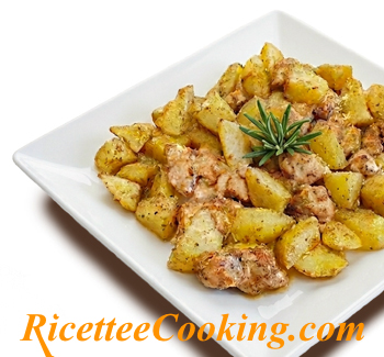 Bocconcini di pollo e patate croccanti al forno